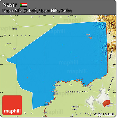Political Map of Nasir, physical outside
