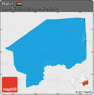 Political Map of Nasir, single color outside