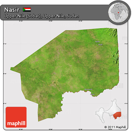 Satellite Map of Nasir, cropped outside