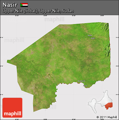Satellite Map of Nasir, cropped outside