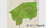 Satellite Map of Nasir, shaded relief outside
