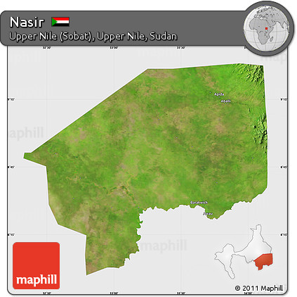 Satellite Map of Nasir, single color outside