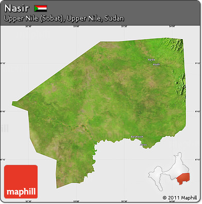 Satellite Map of Nasir, single color outside