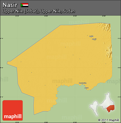 Savanna Style Map of Nasir, single color outside