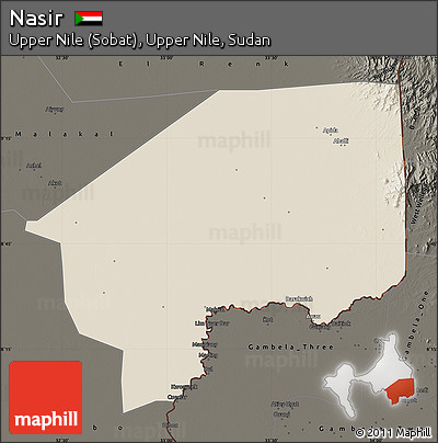 Shaded Relief Map of Nasir, darken