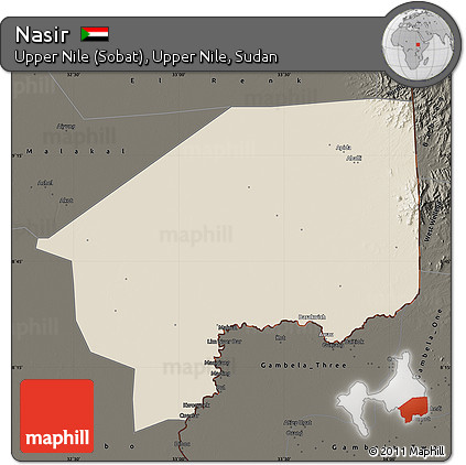 Shaded Relief Map of Nasir, darken