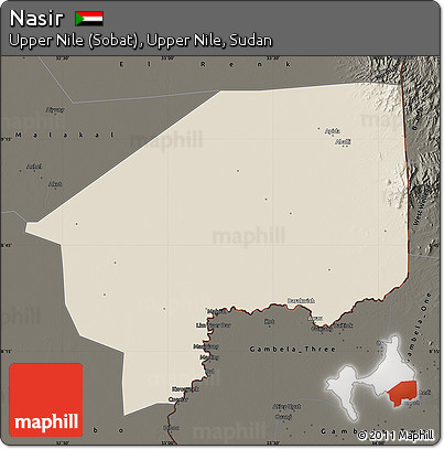 Shaded Relief Map of Nasir, darken
