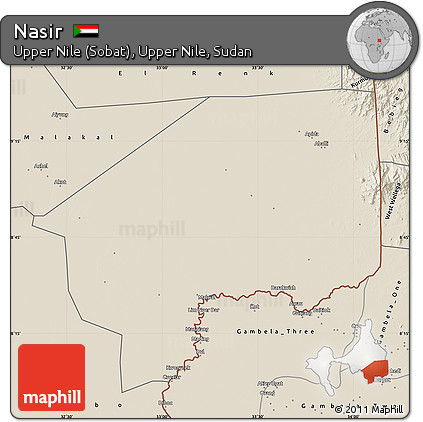 Shaded Relief Map of Nasir