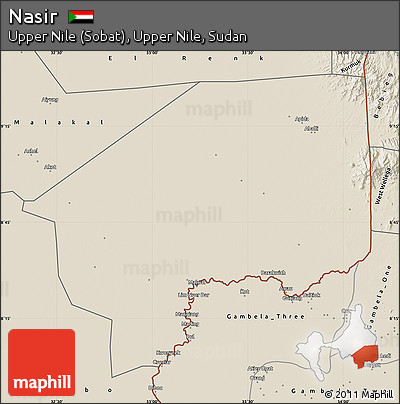 Shaded Relief Map of Nasir