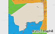 Shaded Relief Map of Nasir, political outside
