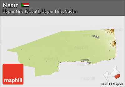 Physical Panoramic Map of Nasir, cropped outside