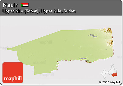 Physical Panoramic Map of Nasir, cropped outside