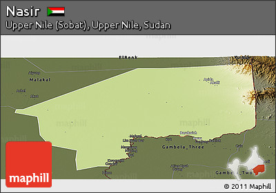 Physical Panoramic Map of Nasir, darken