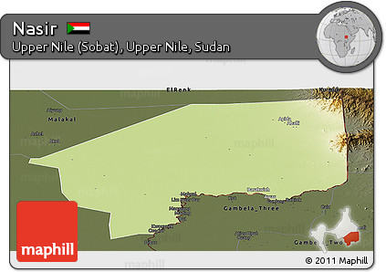 Physical Panoramic Map of Nasir, darken