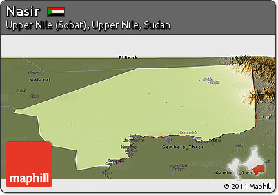 Physical Panoramic Map of Nasir, darken