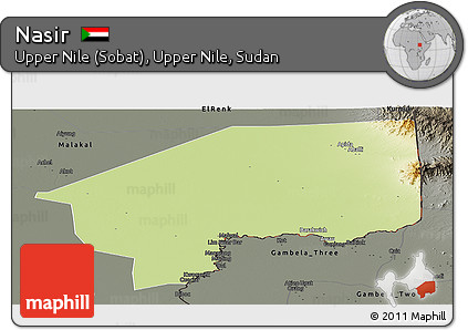 Physical Panoramic Map of Nasir, darken, semi-desaturated