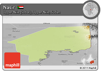 Physical Panoramic Map of Nasir, desaturated