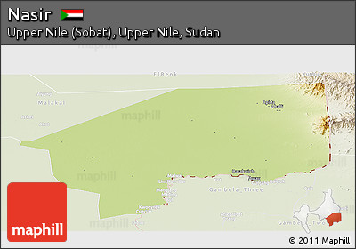 Physical Panoramic Map of Nasir, lighten