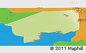 Physical Panoramic Map of Nasir, political outside