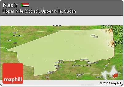 Physical Panoramic Map of Nasir, satellite outside