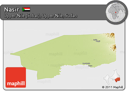 Physical Panoramic Map of Nasir, single color outside