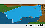 Political Panoramic Map of Nasir, darken