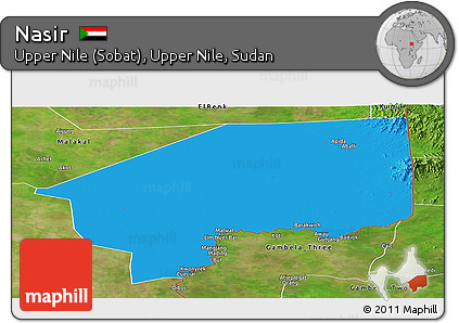 Political Panoramic Map of Nasir, satellite outside