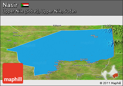 Political Panoramic Map of Nasir, satellite outside