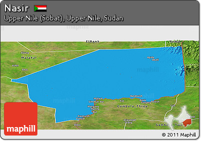Political Panoramic Map of Nasir, satellite outside