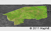 Satellite Panoramic Map of Nasir, darken, desaturated