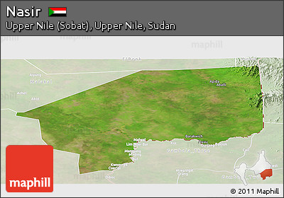 Satellite Panoramic Map of Nasir, lighten