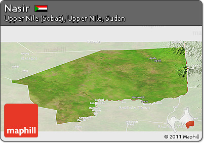 Satellite Panoramic Map of Nasir, lighten