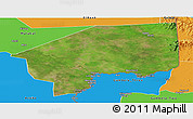 Satellite Panoramic Map of Nasir, political outside
