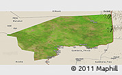 Satellite Panoramic Map of Nasir, shaded relief outside