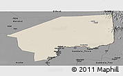 Shaded Relief Panoramic Map of Nasir, darken, desaturated