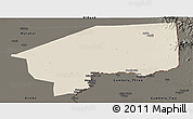 Shaded Relief Panoramic Map of Nasir, darken