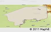 Shaded Relief Panoramic Map of Nasir, physical outside