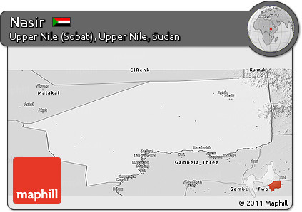 Silver Style Panoramic Map of Nasir