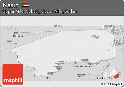 Silver Style Panoramic Map of Nasir