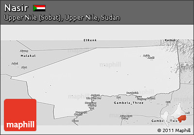 Silver Style Panoramic Map of Nasir