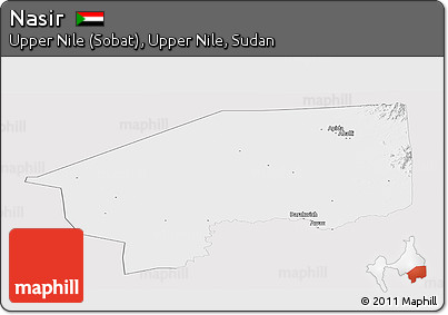 Silver Style Panoramic Map of Nasir, single color outside