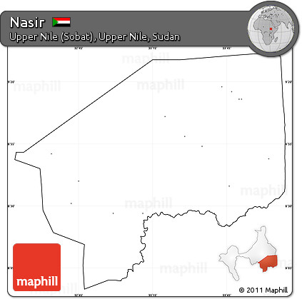 Blank Simple Map of Nasir, cropped outside, no labels