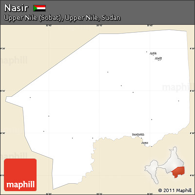 Classic Style Simple Map of Nasir, single color outside