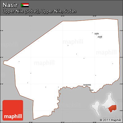 Gray Simple Map of Nasir, cropped outside