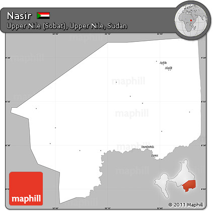 Gray Simple Map of Nasir, single color outside