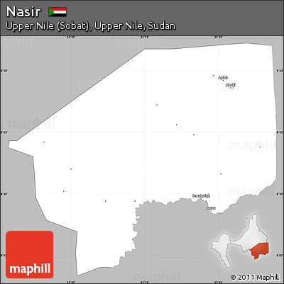 Gray Simple Map of Nasir, single color outside