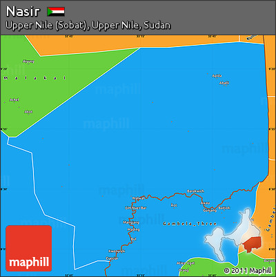 Political Simple Map of Nasir
