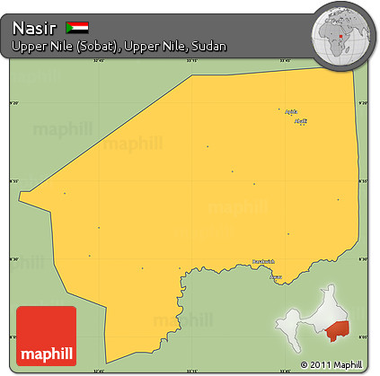 Savanna Style Simple Map of Nasir, cropped outside