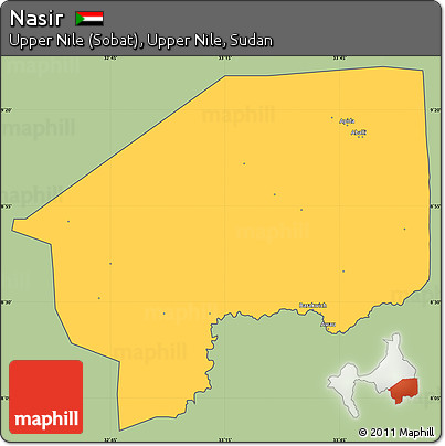 Savanna Style Simple Map of Nasir, cropped outside