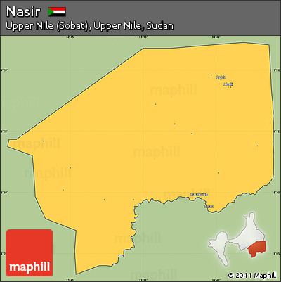 Savanna Style Simple Map of Nasir, cropped outside